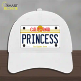 Princess California Novelty License Plate Hat Unconstructed Cotton / White