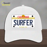 Surfer California Novelty License Plate Hat Unconstructed Cotton / White