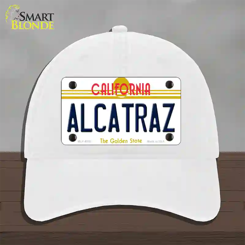 Alcatraz California Novelty License Plate Hat Unconstructed Cotton / White