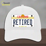 Retired California Novelty License Plate Hat Unconstructed Cotton / White