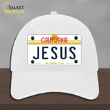 Jesus California Novelty License Plate Hat Unconstructed Cotton / White