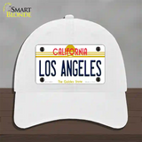 Los Angeles California State Novelty License Plate Hat Unconstructed Cotton / White