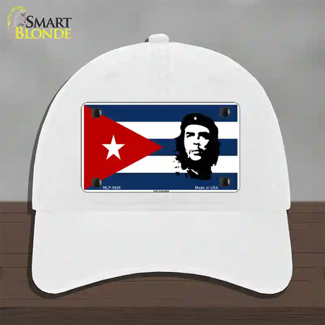 Che Guevara Flag Novelty License Plate Hat Unconstructed Cotton / White