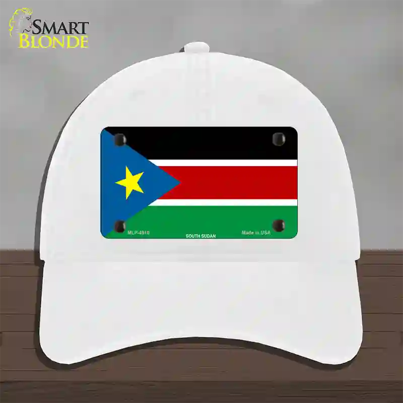 South Sudan Flag Novelty License Plate Hat Unconstructed Cotton / White