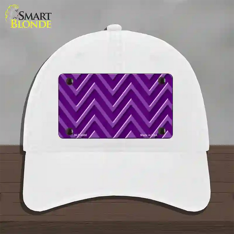 Purple Light Purple Large Chevron Novelty License Plate Hat Unconstructed Cotton / White