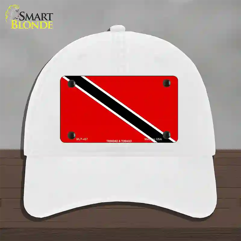 Trinidad Tobago Flag Novelty License Plate Hat Unconstructed Cotton / White