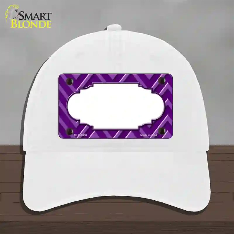 Purple Light Purple Scallop Large Chevron Novelty License Plate Hat Unconstructed Cotton / White