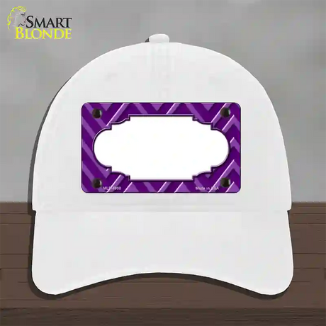 Purple Light Purple Scallop Large Chevron Novelty License Plate Hat Unconstructed Cotton / White