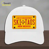 Ski Taos Yellow New Mexico Novelty License Plate Hat Unconstructed Cotton / White