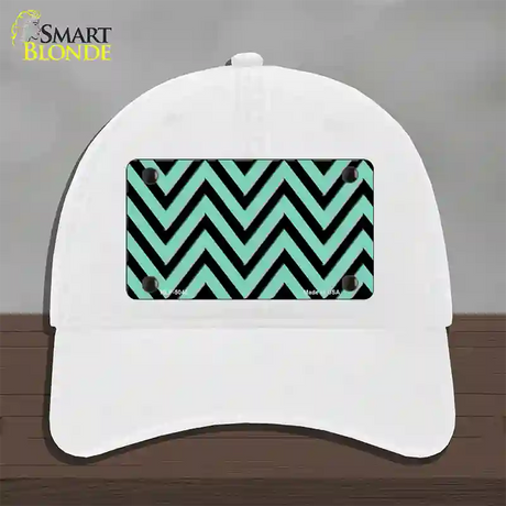 Mint Black Chevron Novelty License Plate Hat Unconstructed Cotton / White