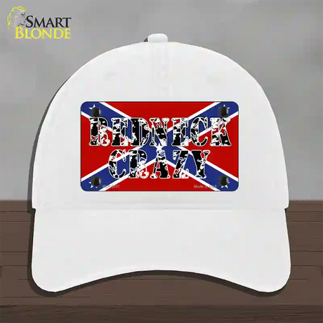 Redneck Crazy Novelty License Plate Hat Unconstructed Cotton / White