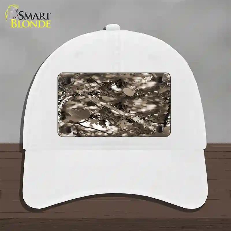 Leaf Camouflage Novelty License Plate Hat Unconstructed Cotton / White