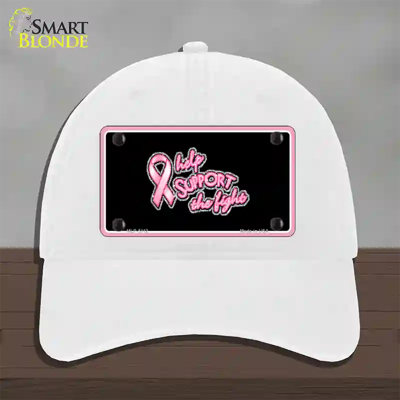 Help Support The Fight Novelty License Plate Hat Unconstructed Cotton / White