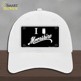 I Love Moonshine Novelty License Plate Hat Unconstructed Cotton / White