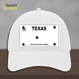 Texas White Blank Novelty License Plate Hat Unconstructed Cotton / White