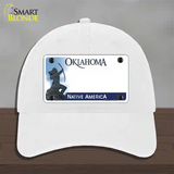 Oklahoma Native America State Blank Novelty License Plate Hat Unconstructed Cotton / White