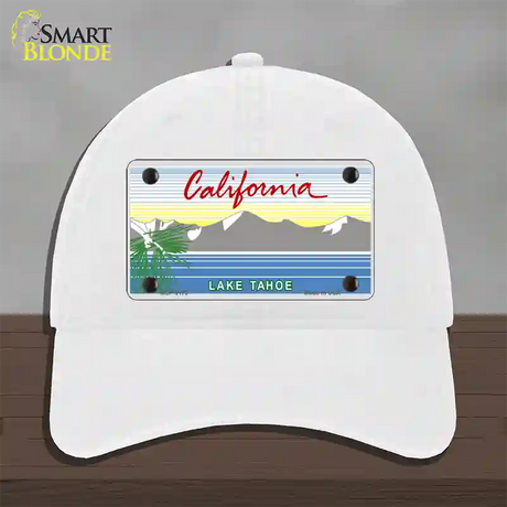 California Lake Tahoe State Blank Novelty License Plate Hat Unconstructed Cotton / White