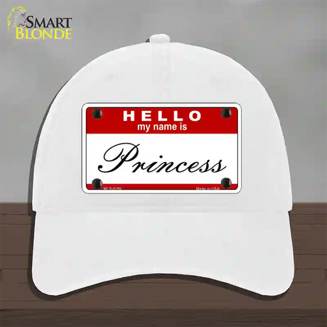 My Name Is Princess Novelty License Plate Hat Unconstructed Cotton / White