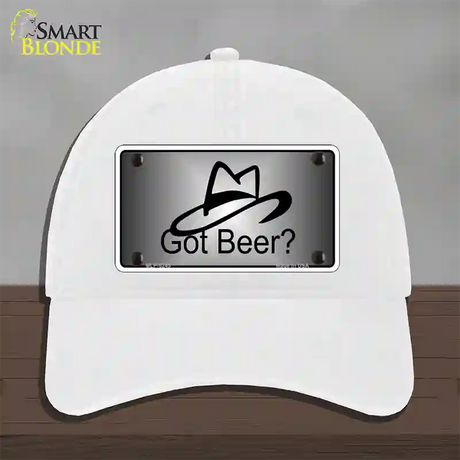 Got Beer Novelty License Plate Hat Unconstructed Cotton / White