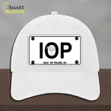 IOP Isle of Palms Novelty License Plate Hat Unconstructed Cotton / White