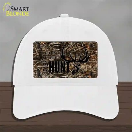 Eat Sleep Hunt Novelty License Plate Hat Unconstructed Cotton / White