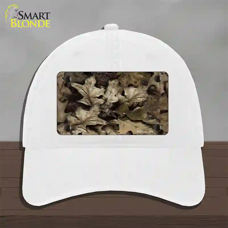 Fallen Leaves Camouflage Novelty License Plate Hat Unconstructed Cotton / White