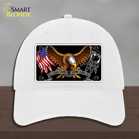 POW MIA All Gave Some Some Gave All Novelty License Plate Hat Unconstructed Cotton / White