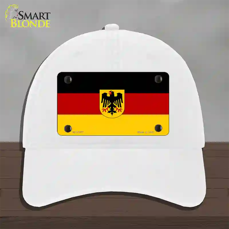 Germany State Flag Novelty License Plate Hat Unconstructed Cotton / White