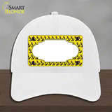 Yellow Black Anchor Scallop Center Novelty License Plate Hat Unconstructed Cotton / White