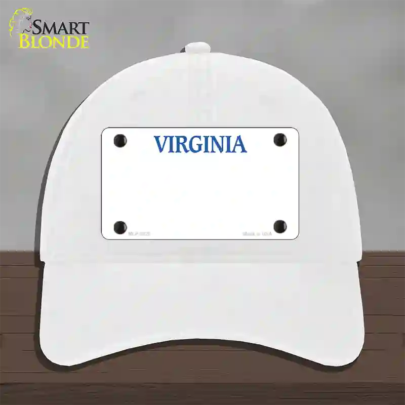 Virginia Old Dominion Blank Novelty License Plate Hat Unconstructed Cotton / White