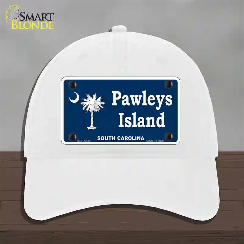 Pawleys Island Novelty License Plate Hat Unconstructed Cotton / White