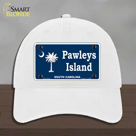 Pawleys Island Novelty License Plate Hat Unconstructed Cotton / White