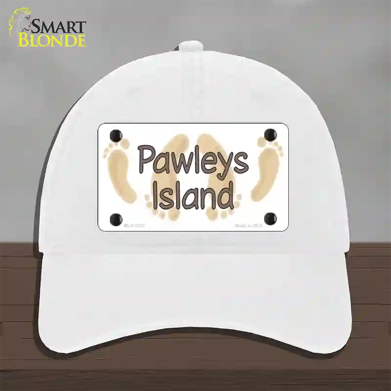 Pawleys Island Foots Novelty License Plate Hat Unconstructed Cotton / White