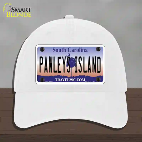 Pawleys Island South Carolina Novelty License Plate Hat Unconstructed Cotton / White