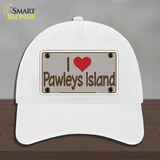 Love Pawleys Island Novelty License Plate Hat Unconstructed Cotton / White