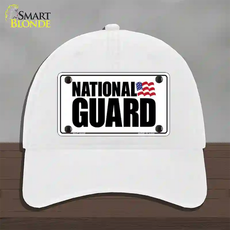 National Guard Novelty License Plate Hat Unconstructed Cotton / White