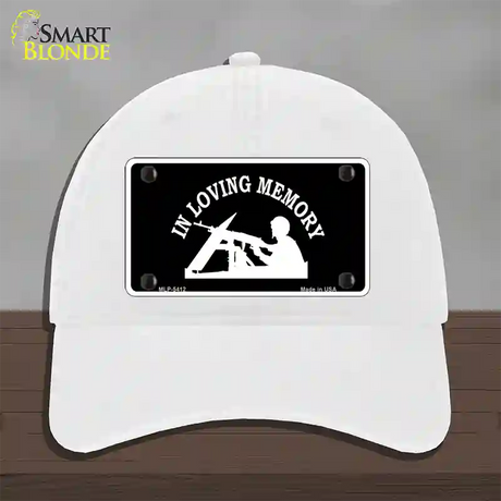 In Loving Memory Lookout Novelty License Plate Hat Unconstructed Cotton / White