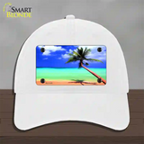 Ocean Sunrise Novelty License Plate Hat Unconstructed Cotton / White