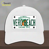 Vero Beach Florida Novelty License Plate Hat Unconstructed Cotton / White