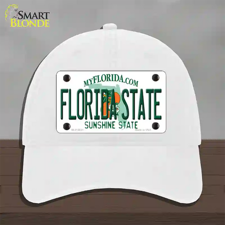 Florida State Univ Novelty License Plate Hat Unconstructed Cotton / White