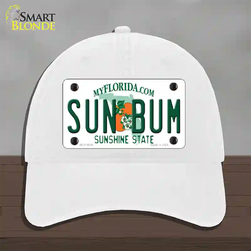 Sun Bum Florida Novelty License Plate Hat Unconstructed Cotton / White