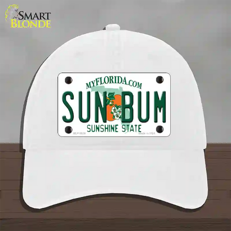 Sun Bum Florida Novelty License Plate Hat Unconstructed Cotton / White