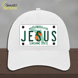 Jesus Florida Novelty License Plate Hat Unconstructed Cotton / White