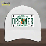 Dreamer Florida Novelty License Plate Hat Unconstructed Cotton / White