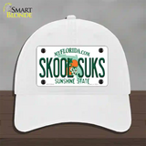 Skool Suks Florida Novelty License Plate Hat Unconstructed Cotton / White