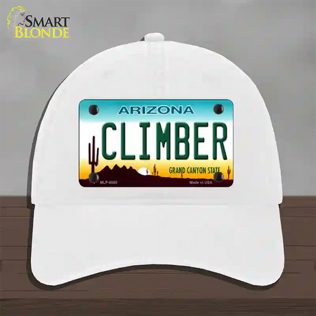 Arizona Climber Novelty License Plate Hat Unconstructed Cotton / White