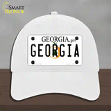 Georgia Novelty License Plate Hat Unconstructed Cotton / White