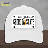 Georgia State Novelty License Plate Hat Unconstructed Cotton / White