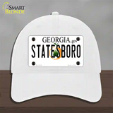 Statesboro Georgia Novelty License Plate Hat Unconstructed Cotton / White