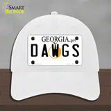 Dawgs Georgia Novelty License Plate Hat Unconstructed Cotton / White